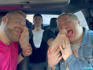 gay fat male Dimitri Hops In For Some Foot Action With Matt And Ryder gay bdsm